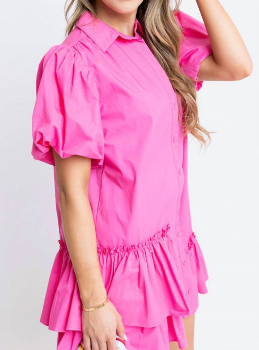 Karlie - Ruffle Bottom Shirtdress