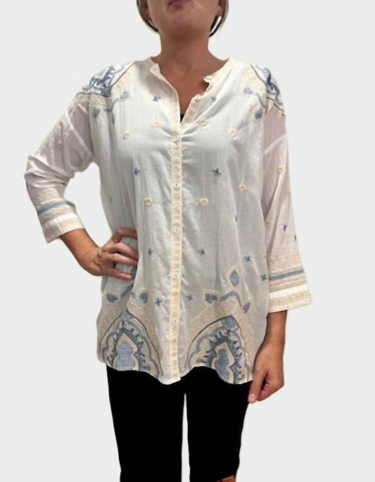 Johnny Was - SLIM AUDREY MANDARIN 3/4 TUNIC LUISA