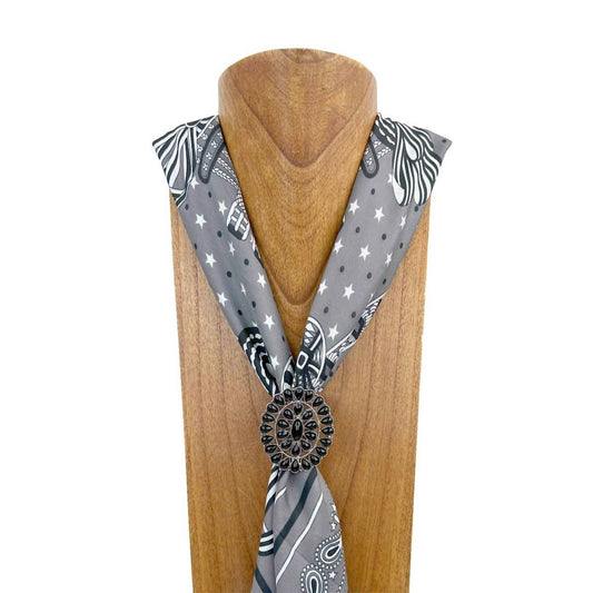 Western Elite Jewelry - Women's Western Silver Tone Wild Rag Scarf Slide