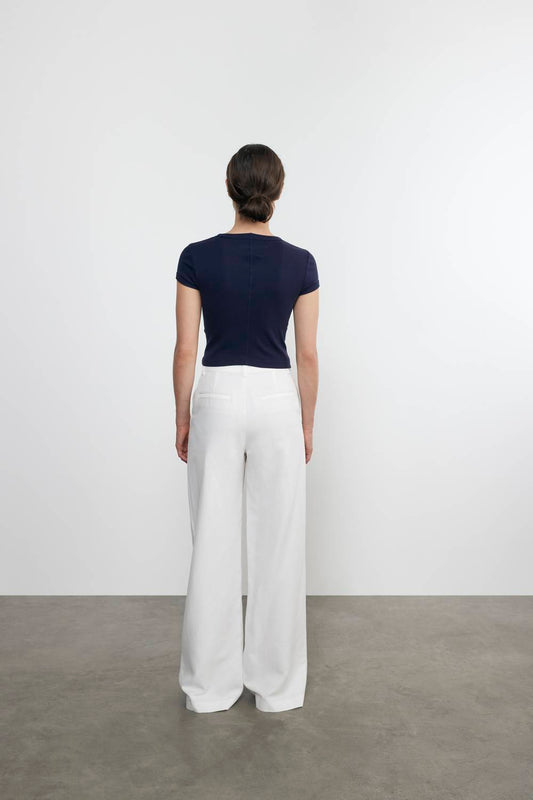 Enza Costa - SUPIMA BABY RIB CROPPED TEE