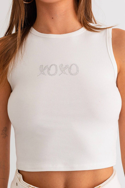 Le Lis - XOXO Jeweled Graphic Tank