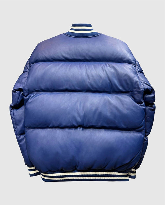 Starter - Men's New York Giants Bronx Bubble Leather Puffer Jacket