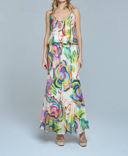 Ciebon - Abstract Floral Flare Maxi Skirt