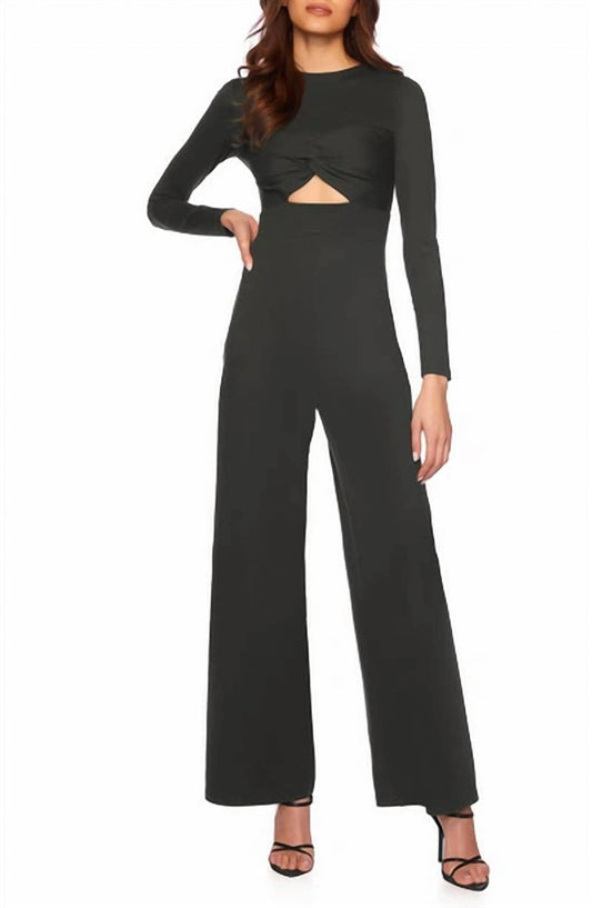 Susana Monaco - Twist Front Keyhole Long Sleeve Jumpsuit