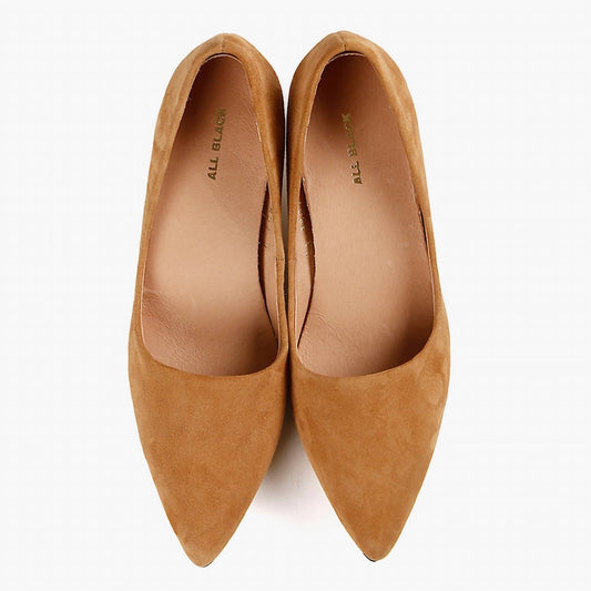 All Black - Women's Oval Kitten Pump