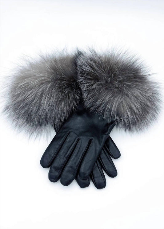 Morris Kaye - Women's Leather Gloves With Fox Cuff