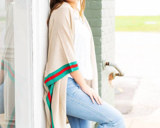 Viv & Lou - Preppy Stripe Lindsey Ruana Wrap