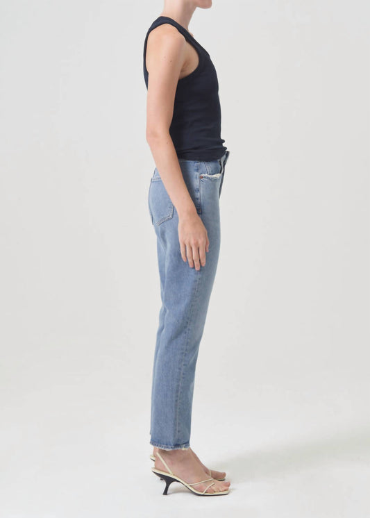 Agolde - Riley Long High Rise Straight Leg Jeans