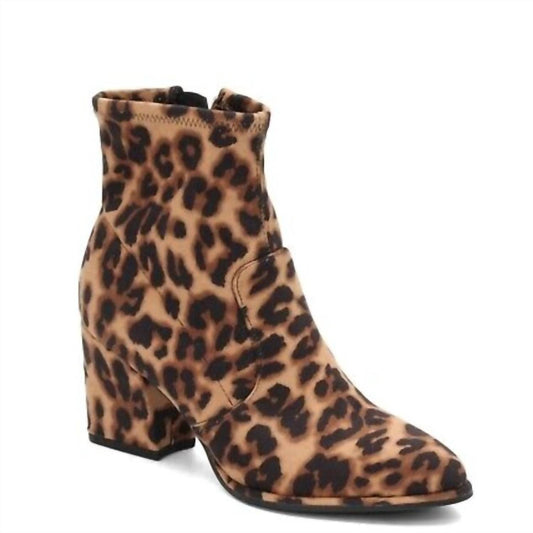 Marc Fisher - Women's Animal Print Stretch Faux Suede Ankle Boots