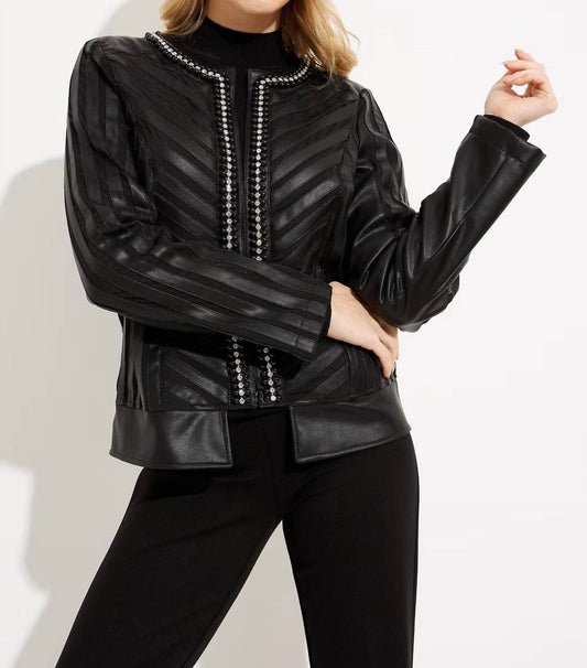 Joseph Ribkoff - Studded Collarless Jacket