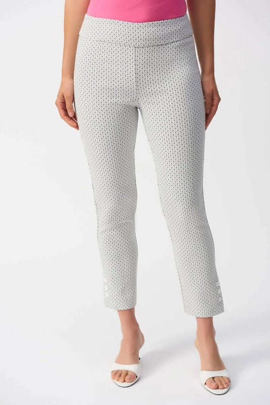 Joseph Ribkoff - Abstract Jacquard Slim Ankle Pants