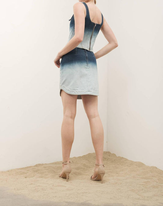 Aaron & Amber - MAGNOILIA TWO TONE DENIM CROP TOP AND MINI SKIRT