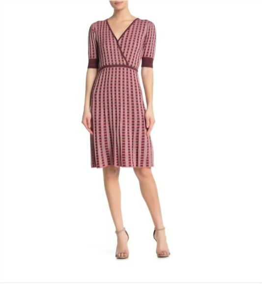 Kate Spade - Plaid Faux Wrap Knit Dress