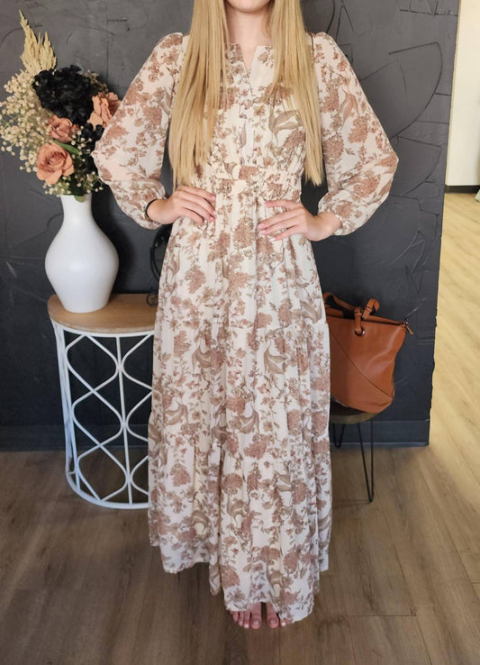 She + Sky - Floral Tiered Maxi Dress