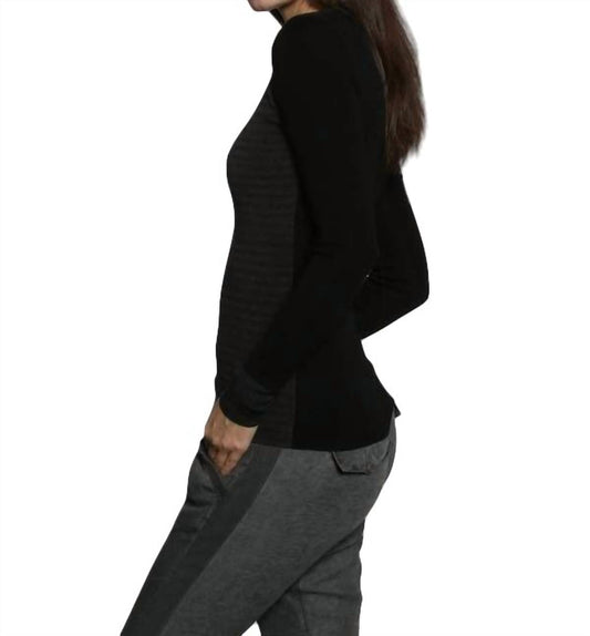 Skinny Rib Vee Pullover