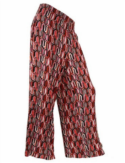 Multiples - Women's Geometric Print Wide Leg Pant