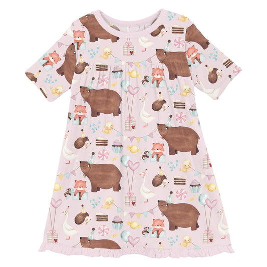 Kickee - Baby Girl's Classic Short Sleeve Swing Dress