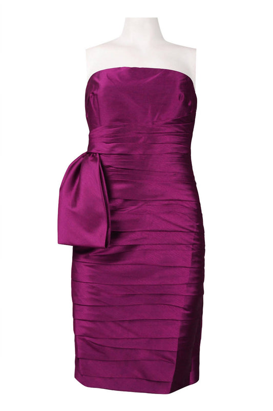 Monique Lhuillier - Women's Side Bow Pleated Strapless Dress