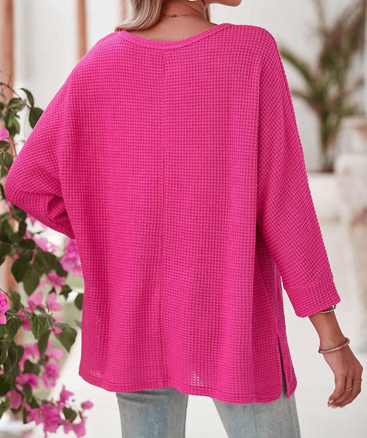 Shewin - Fuchsia Textured Pullover