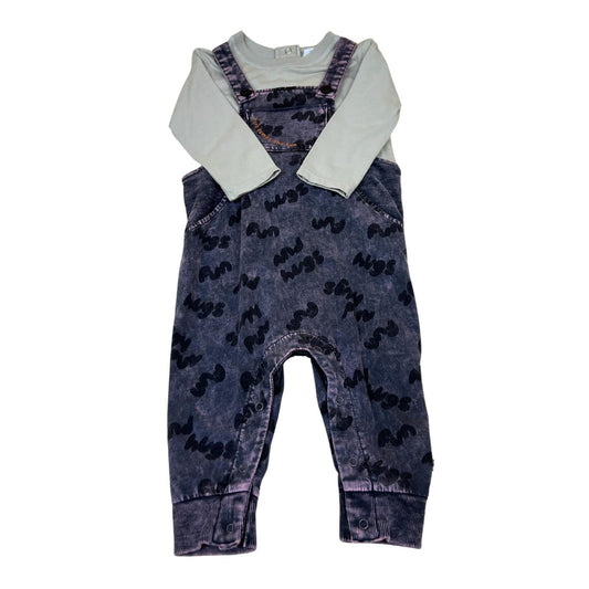 Kidding Around - Boy's Two Piece Slogan Overall Set