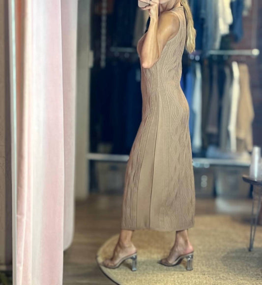 Aurora - Knit Midi Slit Dress