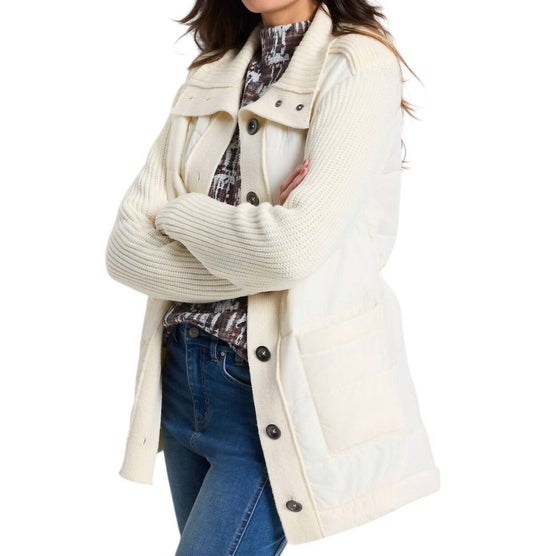 Nic + Zoe - Mix Media Quilted Puffer Jacket