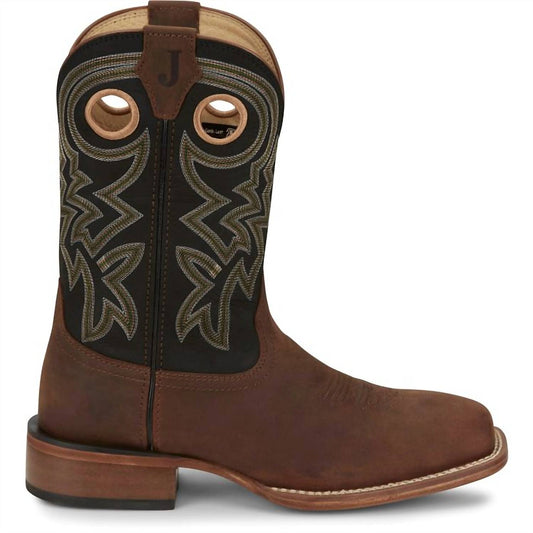 Justin Boots - Men's Leather Square Toe Western Boots