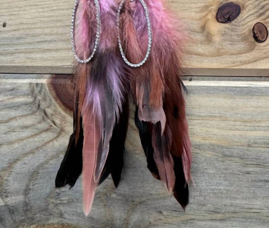 Art By Amy Labbe - Women's Charm Feathered Earrings