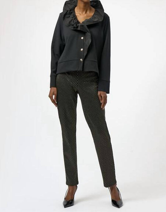 Joseph Ribkoff - Foiled Heavy Knit Slim Fit Pants