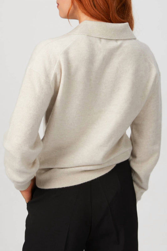 V NECK POLO SWEATER