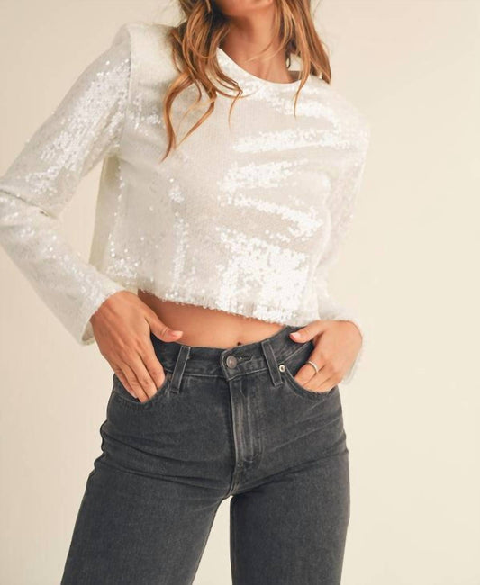 Mable - Women's Shoulder Paded Crop Top