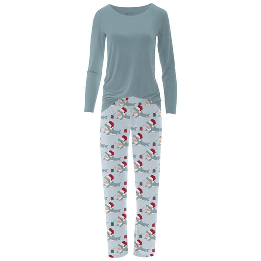Kickee - Women's Long Sleeve Tee & Pajama Pants Set
