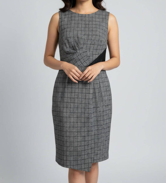Nue By Shani - Built In Shapewear Houndstooth Pencil Dress