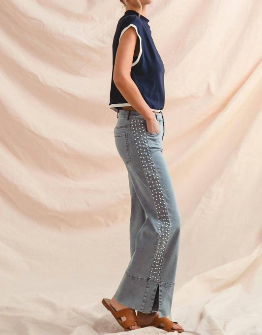 So Me - Women's Mid Rise Pearl Flared Jeans