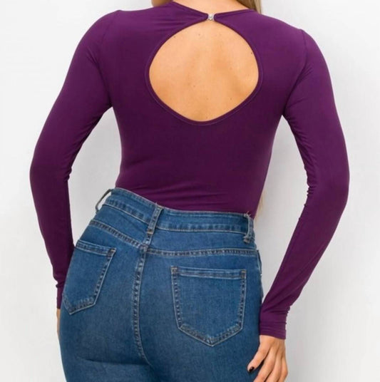 Yelete - Annalisa Long Sleeve Open Back Bodysuit
