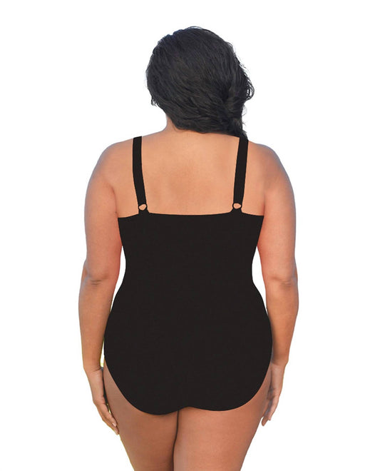 Always For Me - Plus Size V-Neck Twist Front One Piece Swimsuit
