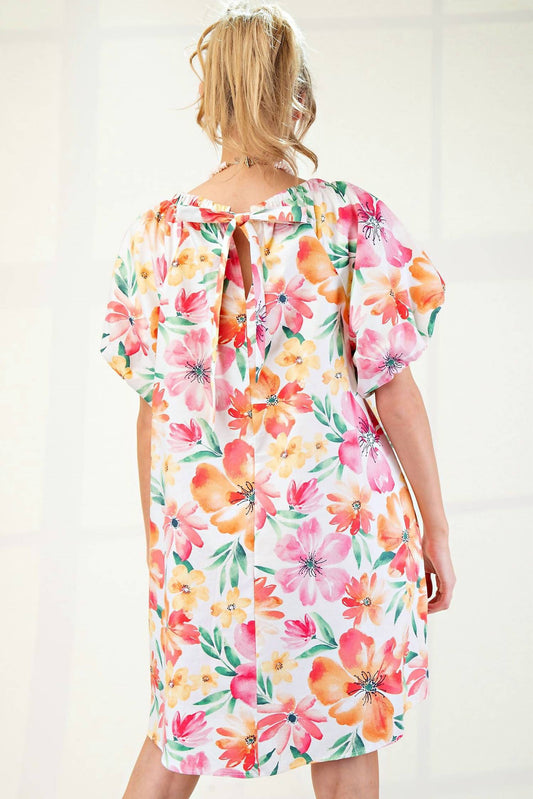 Easel - Poppy Poplin Floral Mini Dress