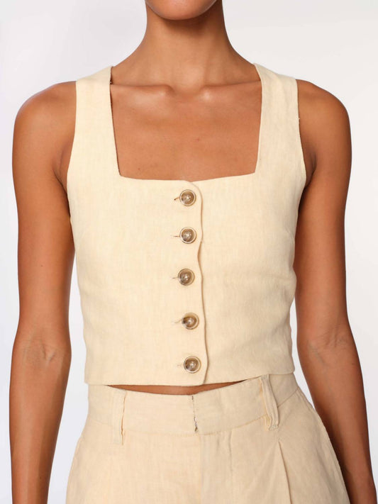 Dl1961 - Women'S - Lizzie Top Cropped Wheat Linen