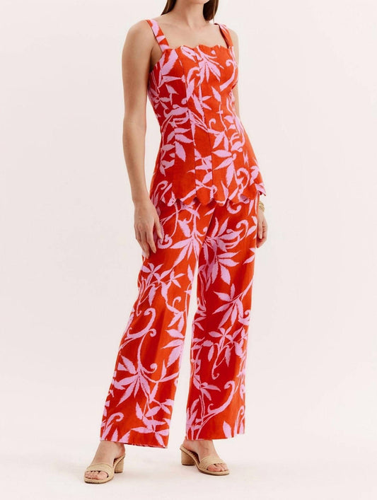 Tyler Boe - Gianna Linen Tropical Orchid Pant