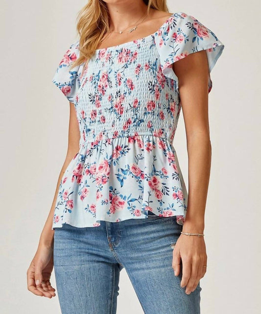 Andree By Unit - Ditsy Floral Smocked Top