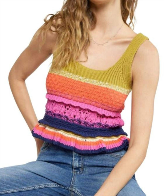 Entro - Vale Colorful Crochet Knit Tank