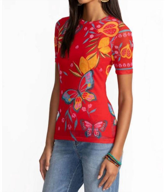 Johnny Was - ELEANOR SHORT SLEEVE MESH TEE