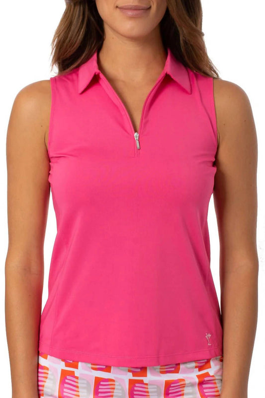 Golftini - Sleeveless Zip Polo Top