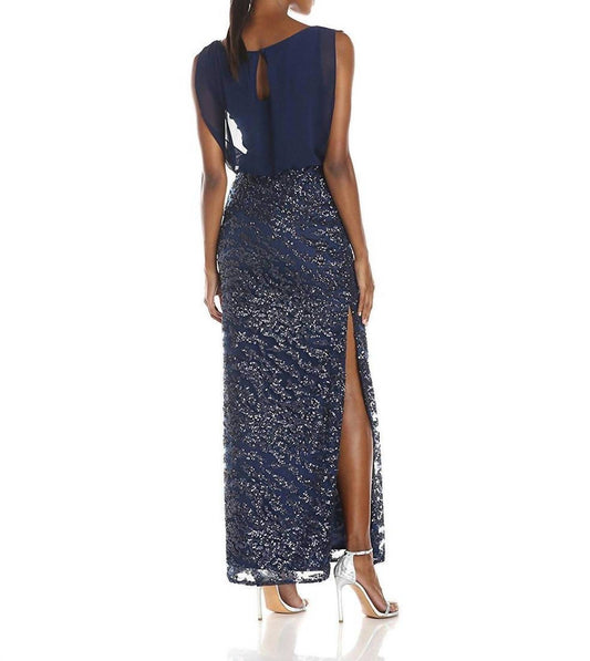 Aidan Mattox - Overlay Sequined Long Evening Dress