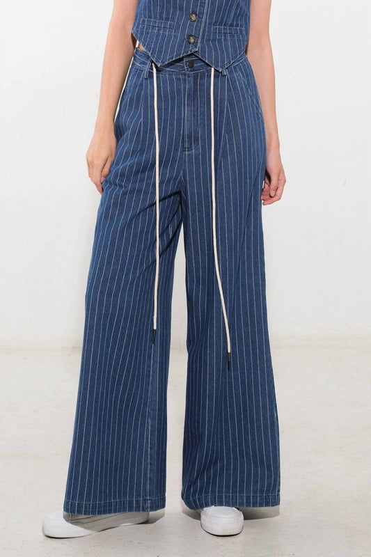 Flying Tomato - Striped Denim Pant