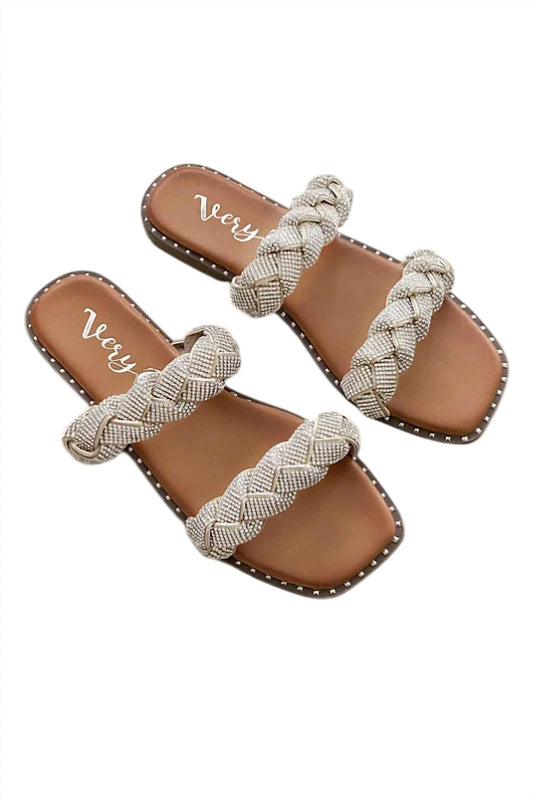 Very G - Women's Twisty Rhinestone Braided Sandals