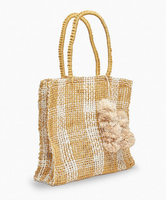 Kayu - Olive Straw Tote Bag