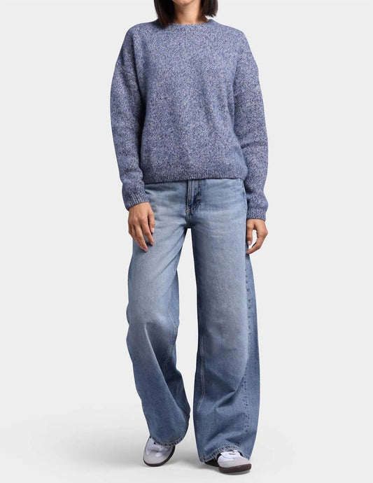 Minnie Rose - Women's Cashmere Silk Marled Boxy Crew Top