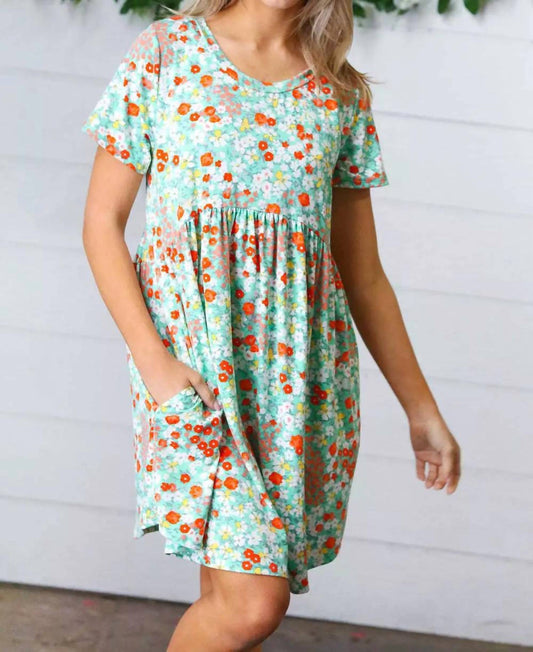 Haptics - Floral Babydoll Fit And Flare Dress
