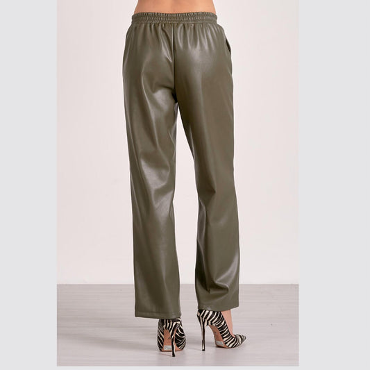Elan - Vegan Leather Wide Leg Pants